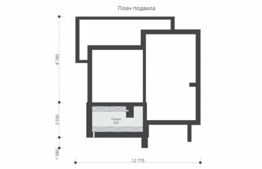 Одноэтажный дом с подвалом и террасой