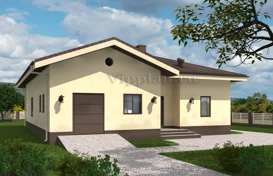 Проект одноэтажного дома с террасой